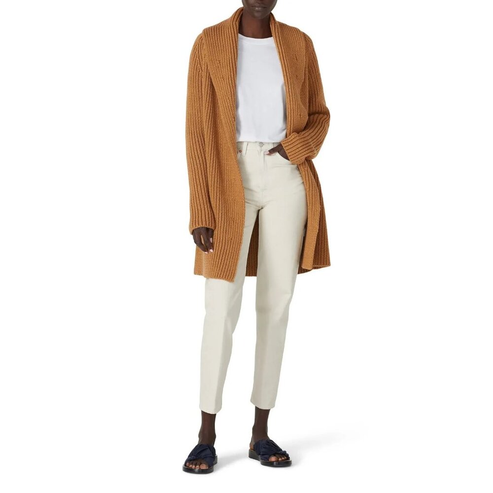 KF/Kaufmanfranco Collective Camel Knit Cardigan Sweater Coat Size L Retail $310